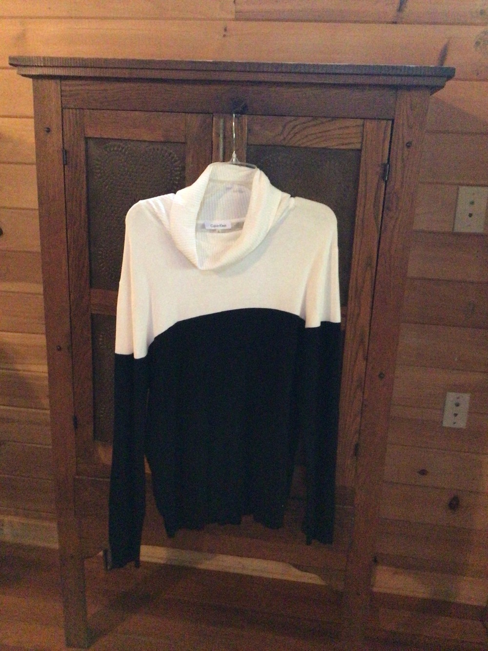 Calvin Klein Cream Ribbed Crew Neck Sweater